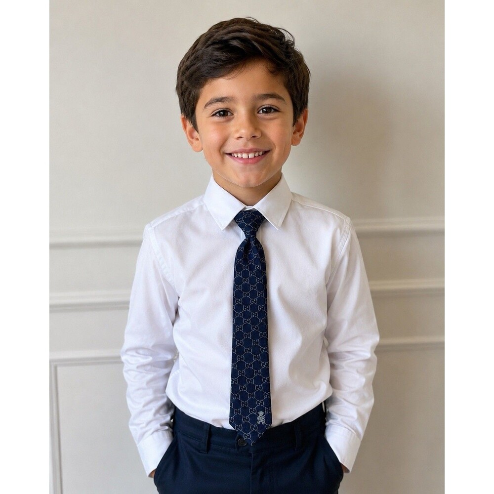 Gucci Children’s Black Logo Tie Vintage Rare Ages 4-12